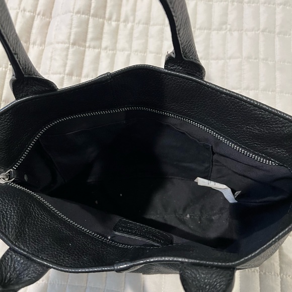 American Eagle Black Leather Shoulder Bag with Strap - Picture 4 of 6
